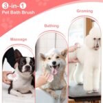 Dog Cat Bath Brush Comb Brush Puppy Pet Grooming Bath Massage Brush With Soap And Shampoo Dispenser Soft Silicone Bristle For Medium Short Haired Dogs Cats Shower - Image 9