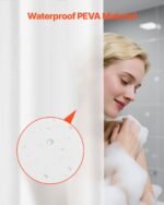 Shower Curtain Liner, 8G Heavy-Duty PEVA Shower Liner, 2-Pack Waterproof Plastic Liners With 3 Magnets And 12 Rust-Resistant Metal Grommet, For Bathroom Showers & Bath Tubs, 72 X 72 In (White) - Image 3