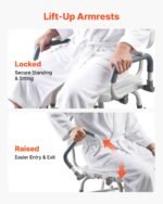 Swivel Shower Chair With Arms And Back, 500 Lbs Heavy Duty Bench Seat For Inside Shower Stall And Bathtub, Height Adjustable Bathroom Bath Tub Seat For Adults, Seniors, Elderly And Disabled - Image 2