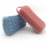 Hook Type Silicone Shampoo And Bath Brush Baby Massage Tactile Brush Silicone Bath And Shower Brush - Image 2