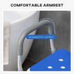 EVA Padded Shower Chair with Arms and Back, Bath Seat with Adjustable Height, Anti-slip Shower Bench for Seniors and Disabled, Tool-Free Assembly, 299lbs - Image 2