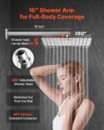 Shower Faucet Set, Rainfall Bathroom Shower System With 12-Inch Square Rain Shower Head And Handheld Spray, Wall Mounted Bath Fixtures With Brass Valve And Trim Kit, Brushed Nickel - Image 2