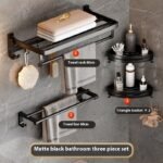 Towel Rack Black Bathroom Rack Bathroom Pendant - Image 4
