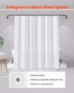 Shower Curtain Liner, 8G Heavy-Duty PEVA Shower Liner, 2-Pack Waterproof Plastic Liners With 3 Magnets And 12 Rust-Resistant Metal Grommet, For Bathroom Showers & Bath Tubs, 72 X 72 In (White) - Image 4